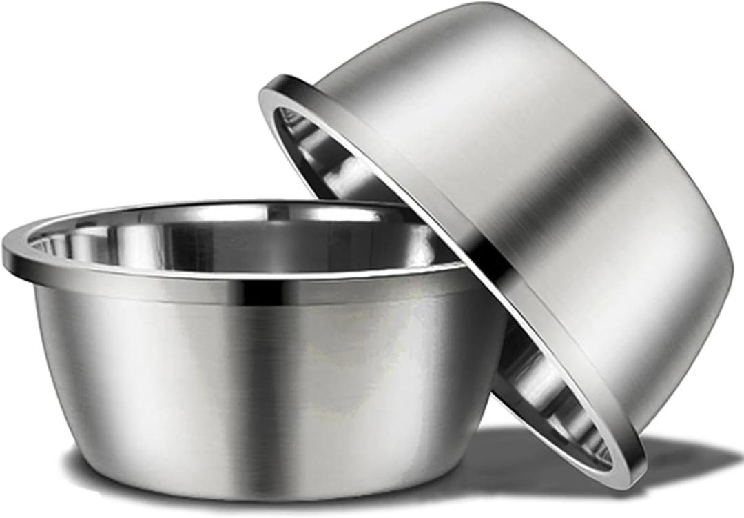 Stainless Steel Large Dog Bowl Set of 2, with 176 oz (24cup) High Capacity Metal Dog Food Bowls,Desirable Water and Food Bowls for Large, X-Large, and Giant Dogs,Heavy Duty, BPA-Free (Primary Colors)
