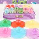 24 Pack Valentine Day Crystal Clear Slime Party Favors, Non-Sticky, Valentines Day Gifts for Kids, Classroom Exchange Stress Relief Fidget Toys Boys Girls, Easter Basket Stuffers