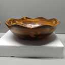 Geiserailie 15 Inches Scalloped Acacia Wood Salad Bowl Set, Serving Bowl