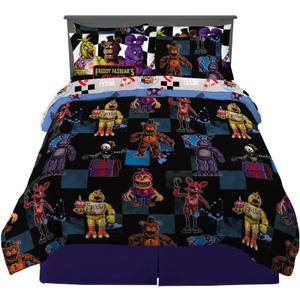 Franco Five Nights at Freddy's Kids Bedding Super Soft & Cozy Comforter and Sheet Set with Sham, 7 Piece Queen Size, (Officially Licensed Product)