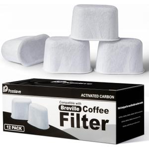 Possiave 12-Pack Charcoal Water Filters Compatible with Breville BWF100 Machines, Breville Espresso Machine Water Filter Replacement