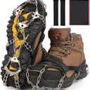 Ice Trekkers for Boots - Crampons Ice Cleats Traction Snow Grips for Boots Shoes with 23 Stainless Steel Spikes Anti Slip for Walking, Hiking, Climbing, Fishing and Mountaineering (Large)