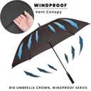 Golf Umbrella Large 68 Inch, Extra Large Oversize Double Canopy Vented Windproof Waterproof Umbrella, Automatic Open Golf Umbrella for Men and Women and Family, Black, 68 Inch