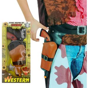 Cowboy Toys, Classic Toy Gun and Holster Set for Adults, Fake Revolver and Adjustable Belt Western Costume Accessory for Men Novelty Gifts for Halloween