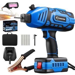 Saker Portable Welding Machine, Welding Machine 110V with IGBT Inverter 5 Variable Current Adjustment, Portable Electric Welding Machine,Fits for 3/32" Wire Rods (Blue)