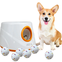 Automatic Ball Launcher for Dogs with 6pcs 2.3 Inch Etpu Tennis Balls,Thrower Distance 20-45ft,interacive Dog Toys for Indoor/Outdoor for Small Or Medium Dogs (Medium)