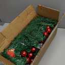 Christmas Garland,Christmas Garland with Lights Battery Operated,9 ft Rattan Artificial Flower Vine Plants Xmas Decorations for Indoor Outdoor Home Mantel Fireplace Stairs