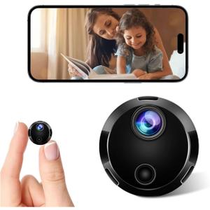 1080P HD WiFi Security Camera -Hidden Cameras - WiFi Camera - Spy Cam-Indoor Nanny Cam -Home Security for with App - Surveillance Cameras with Motion Detection and Night Vision (black)