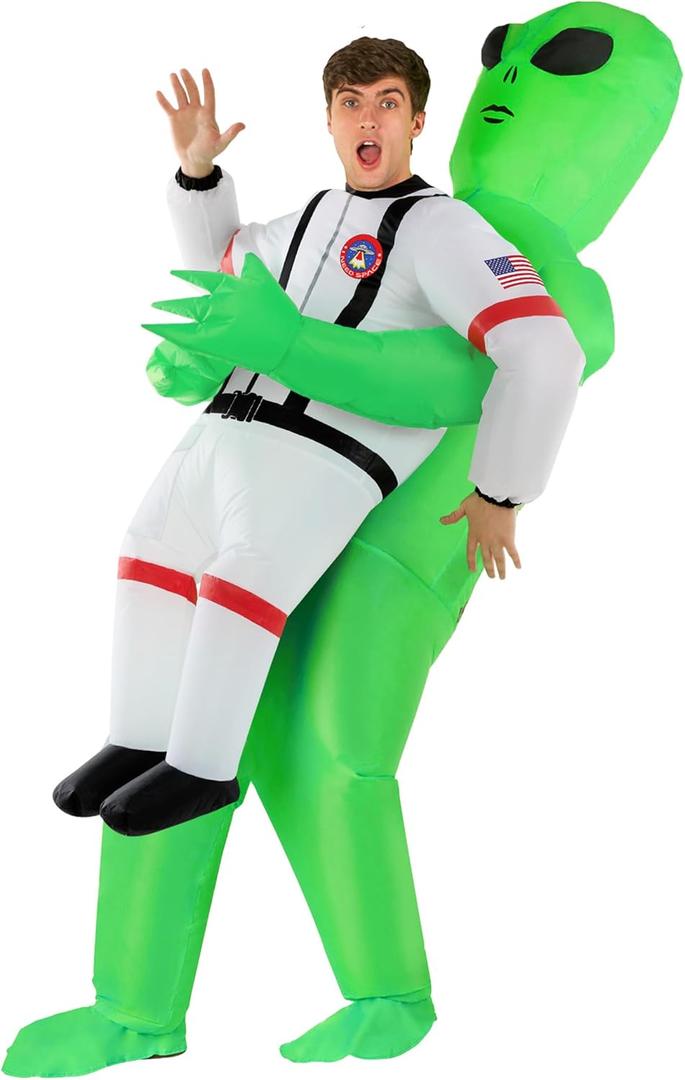 Morph Inflatable Alien Costume Adult, Blow Up Alien Abduction Costume, Funny Halloween Inflatable Outfit, One Size