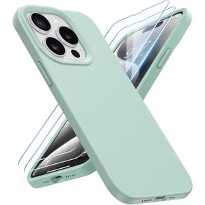 for iPhone 15 Pro Case Liquid Silicone Slim Shockproof Protective Cover 6.1 Inch Anti-Scratch Drop Protection,Light Mint