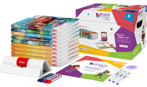 BYJUS Learning Kit: Disney, Kindergarten Premium Edition (App + 10 Workbooks) Ages 4-6 - Featuring Disney & Pixar Characters - Learn Letter Sounds, Sight Words & Numbers - Osmo Fire base included