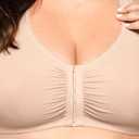 Glamorise womens Full Figure Plus Size Complete Comfort Wirefree Cotton T-Back Bra #1908, Café, 48G/ H