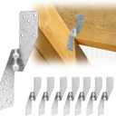 50 Pack 16-Gauge Hurricane Straps Brackets for Rafters Shed Roof, Heavy Duty Hot Dip Galvanized Left/Right Hurricane Ties, Joist Hangers, Rafters Ties, Hurricane Clips for 2X Deck Joists