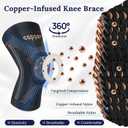 Copper Knee Braces for Arthritis Pain (2 pack)- Professional Knee Suppot with Side Stabilizers - Breathable Compression Sleeves for Pain Relief & Stability (Arthritis, Gym, Work)-(3X-Large)