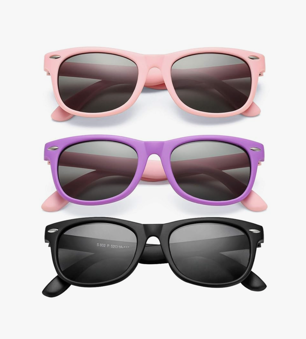 COASION Kids Polarized Sunglasses TPEE Rubber Flexible Shades for Girls Boys Age 3-9