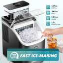 EUHOMY Ice Cube Maker Machine Countertop with External Water Tank, 2 Ways to Add Water, 34Lbs/Day, 16Pcs Ready in 7 Mins, Auto-Cleaning, with Ice Scoop & Basket, for Home/Kitchen/Office/Bar (Black)