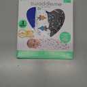 SwaddleMe by Ingenuity Original Swaddle, 100% Cotton, Improves Sleep & Calms Startle Reflex, 3-6 Months, 1.0 TOG, 3-Pack, Baby Swaddle Blanket - Superstar (Blue/Gray/White)