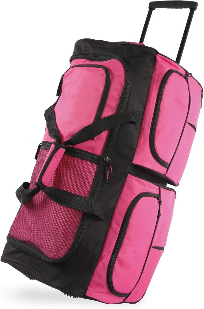 Pacific Coast Unisex 30' Large Rolling Duffel Bag, Pink,One Size