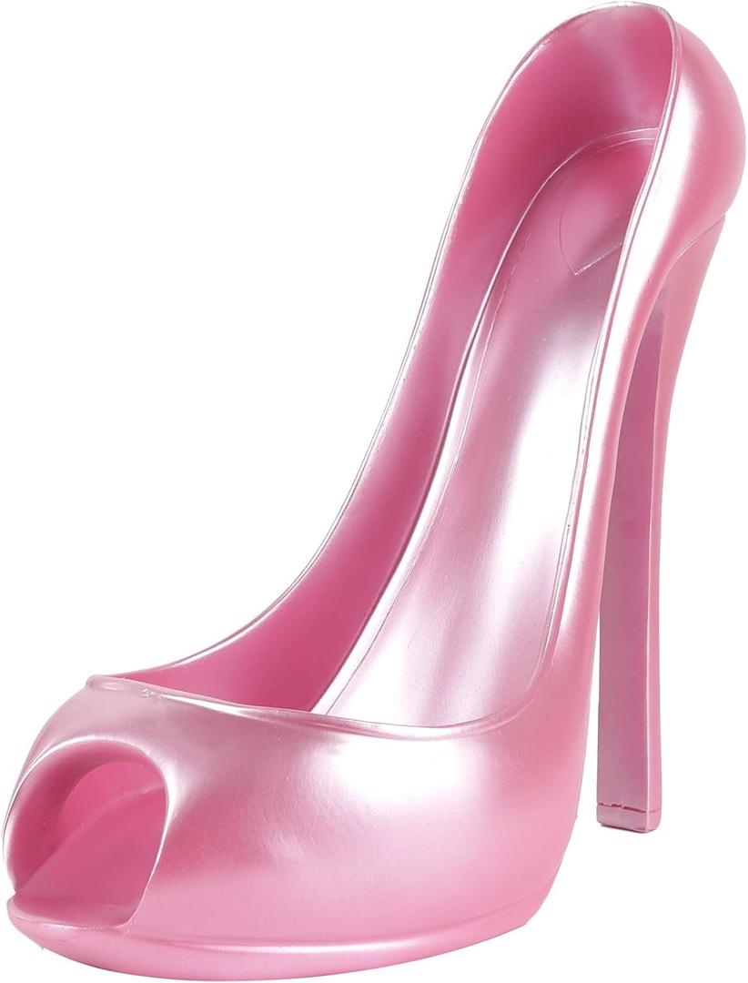 High Heel Bottle Holder, Shoe WineRack Holder, Display and Storage Accessories for Kitchens, Restaurants, and Bars, for Friends, Family, or Collectors (Pink)