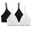Hanes Women's Originals Triangle Bralette Pack, Breathable Stretch Cotton Bras, 2-Pack XL