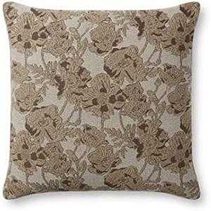 Loloi Chris Loves Julia Matilda Collection PCJ0008 Beige/Mocha 18'' x 18'' Cover Only Cover Pillow Loloi Chris Loves Julia Matilda Collection PCJ0008 Beige/Mocha 18'' x 18'' Cover Only Cover Pillow