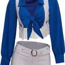 MyheroCos Women's Star Sexy Cheerleader Costume High School Girls Cheerleading Uniform Sports Team Two Piece Set (XS)