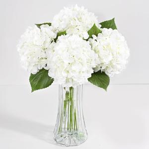 4 Pcs White Hydrangea Artificial Flowers, Latex Real Touch Hydrangea Flowers, 19.6'' Full Faux Hydrangea Flowers Fake Flowers for Home Decor Party Wedding Centerpiece Bouquet Floral Arrangements