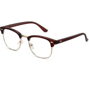 racico Computer Blue Light Blocking Glasses Blue Light Glasses Men Women, Anti Blu-Ray Clear Gaming Glasses Lenses (A1 Mattle Tea)