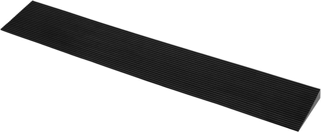 0.6'' Rise Solid Rubber Wheelchair Ramp,Threshold Ramp Used for Thresholds,Doorways and Bathroom (High:0.6 Inch(Pack of 1)) Black