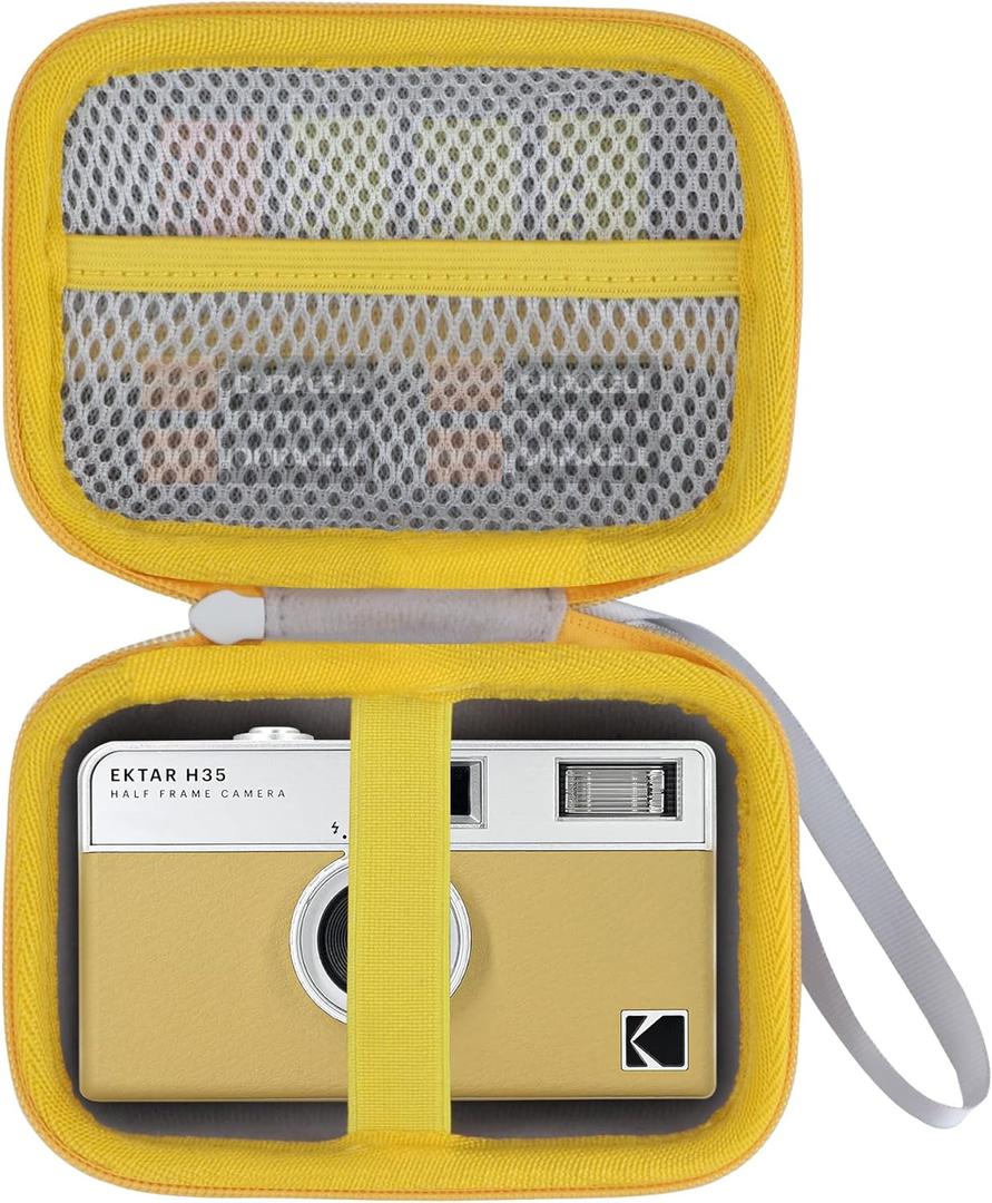RIYADAone Hard Case Replacement for KODAK EKTAR H35 / H35N / Ultra F9 / M35 / M38 Half Frame Film Camera (White + Yellow Case)