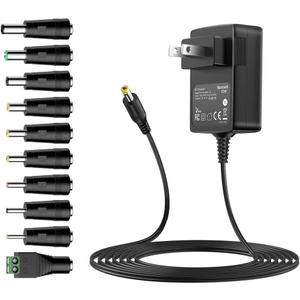 12V Power Supply AC Adapter DC 12 V Power Cord Universal Power Adapter 12Volt Charger Compatible with 1000mA 900mA 800mA 700mA 600mA 500mA 400mA 300mA 200mA 100mA Electronics