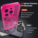 TOCOL for Phone 14 Pro Case, Compatible with Magsafe Charger, Full Camera Protection, Drop Protection, Translucent Matte Phone Case for iPhone 14 Pro 6.1 inch (Hot Pink)