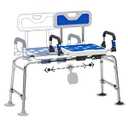 Drseats Sliding Shower Chair with Arms and Back, 500lbs Tub Transfer Benches with Non Slip Aluminum Body and Suction Cups Adjustable Height Bath Seats for Seniros Elderly Disabled or Bariatric Adults