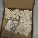 26PCS Wooden Butterflies & Flowers Ornaments to Paint, Various Sizes and Shapes Butterflies and Flowers DIY Blank Unfinished Wood Cutouts Ornament for Home Crafts Hanging Decorations