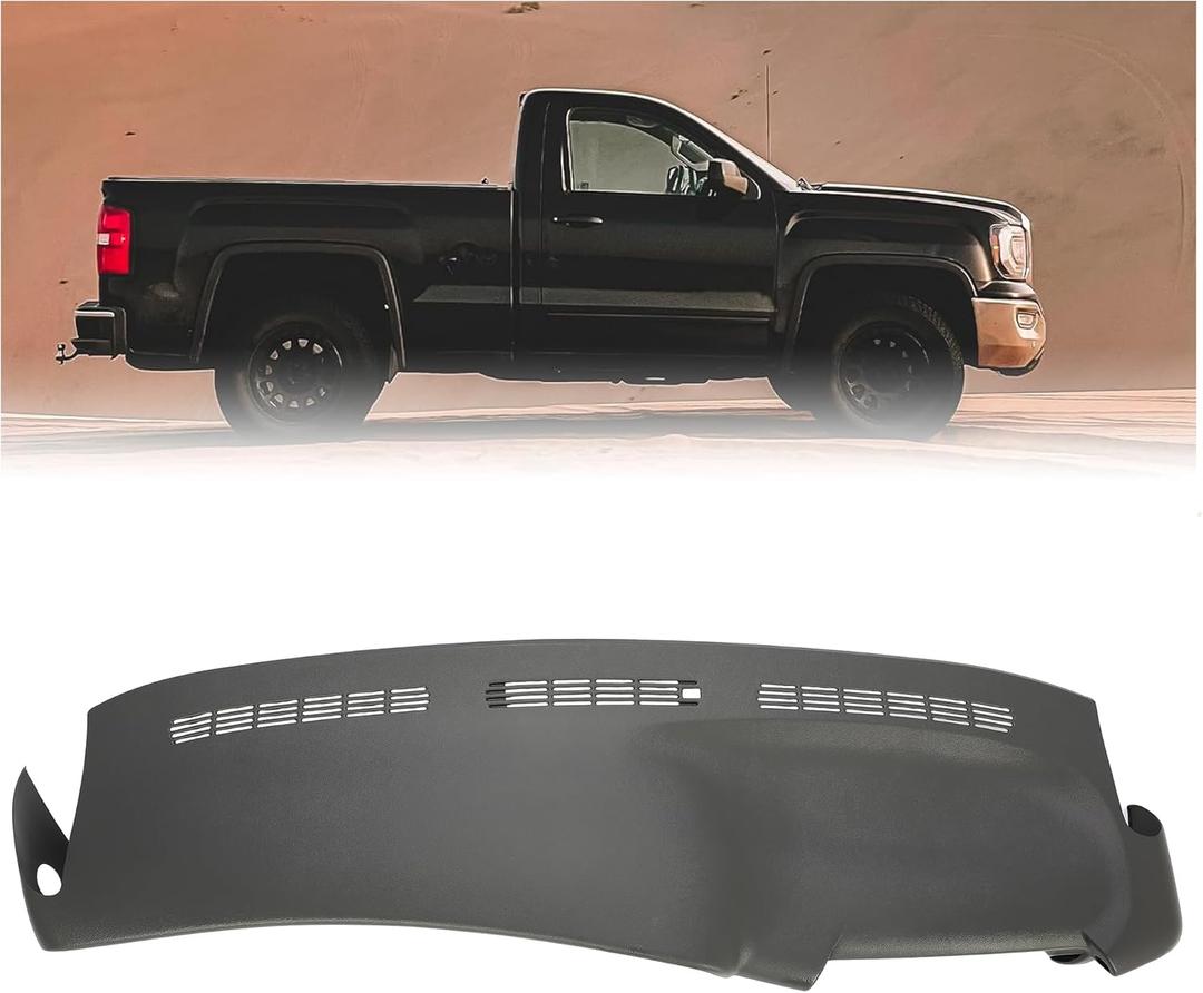 HECASA Molded Dash Board Cover Dark Grey Dashboard Cap Compatible with 1999-2007 Chevrolet Silverado GMC Sierra
