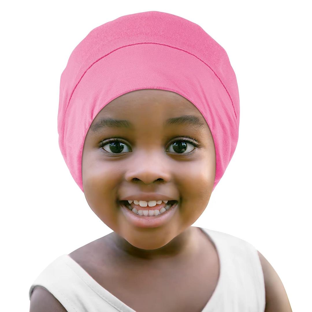 Fittia Baby Satin Bonnets for Sleeping: Adjustable for Toddler 6-18 Months, Silky Smooth for Frizzy Curly Hair, Breathable Rose (2-3T)
