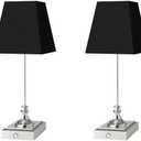 Rechargeable LED Table Lamps with Stepless Touch Control, Light Silver Cordless Lamp for Living Room, Bedside, Patio, Shower, Small Desk Lamp(6000mAH Battery),2 Pack for Home Decor, Best Gifts for Family (BK/LS)