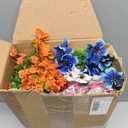 12 Colors Outdoor Artificial Flowers Fake Flowers for Decoration 12 Bundles | Faux Flower UV Resistant Artificial Flowers for Outdoor Indoor Porch Windowsill Garden Hanging Planter