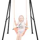 Baby Swing Stand, Foldable Baby Swing Frame, Heavy Duty Metal A-Frame Swing Sets for Most Toddlers Swings/Baby Jumper(NO SEAT) (Black)