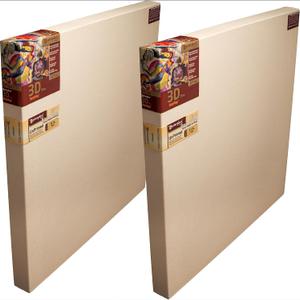 Masterpiece Z2DR-2025 3D Pro 2.5" Deep Raw Unprimed Heavy Weight #12 Cotton 11.5 oz Stretched Canvas 20" x 25" Natural 2 Pack