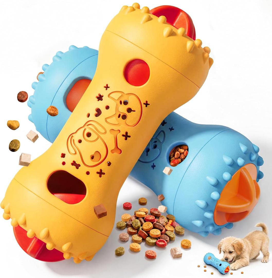 FOXMM Interactive Treat Dispensing Dog Toys, Adjustable Dog Puzzle Toy | Cognitive Dog Toys, Stimulating Dog Toys to Keep Them Busy, Puppy Puzzle for Small Medium Dogs, 2 Pack