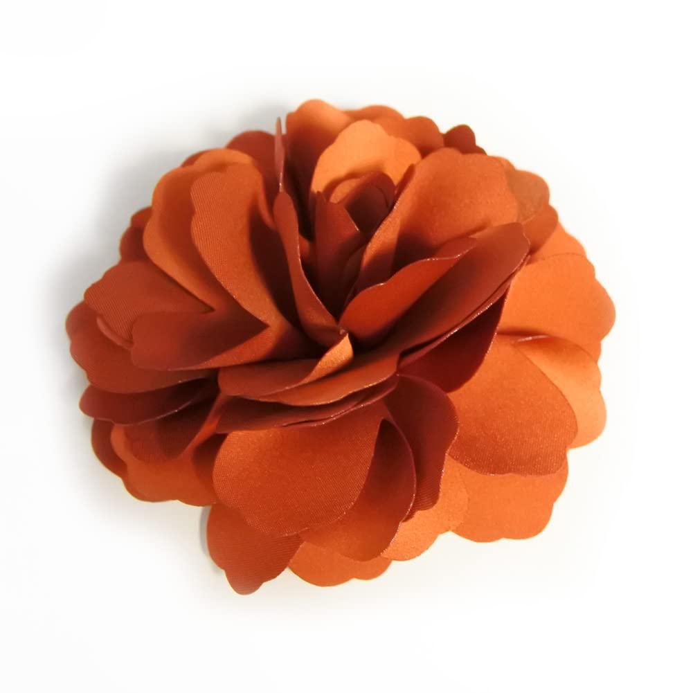 Camellias Flower Hair Clip and Brooch Pin 1 PCS(A74)(Orange)