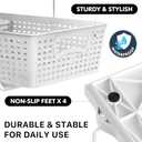 Simple Houseware 2 Tier Bathroom Organizer Tray Pull-Out Sliding Drawer, Under Sink Storage, White