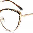 Firmoo Blue Light Blocking Glasses,Anti Eye Strain Anti Headache UV Cut, Cateye Computer Reading Glasses with magnification (Tortoise Gold)