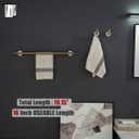 JQK Double Towel Bar Champagne Bronze, 19 Inch 304 Stainless Steel Thicken 0.8mm Towel Rack Bathroom, Towel Holder Wall Mount, Useable Length 16 Inch, TB100L16-CB