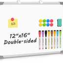 Double-Sided White Board, 16" x 12" Dry Erase Board Small Whiteboard for Wall Magnetic Hanging White Board Dry Erase for College Dorm Room, School, Home, Office