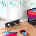 PD30W Desk Clamp Power Strip, Desktop Mount Surge Protector, Fast Charging Station, 5Ft Extension Cord Desk Mount Shelf with 4 Outlets 4 USB Ports (2 USB C), Home Office Accessories Essentials, Black