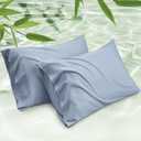 Bedsure Pillow Cases Standard Size, Cooling Pillow Cases, Rayon Derived from Bamboo Light Blue Pillowcases Standard Set of 2, Breathable & Soft Bedding Pillow Cover with Envelope Closure, 20x26 Inches