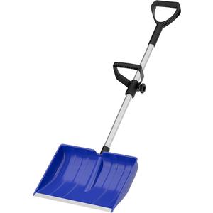 Snow Shovel for Driveway: Ergonomic Dual DHandles for Less Back Strain  Aluminum Wear Strip Cleaning Shovel  Lightweight & Portable Snow Removal Tool for Car Camping Outdoor (Blue)