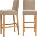 Velvet Chair Covers for Pub Chairs,Counter Stool Slipcovers, Stretch Bar Stool Chair Covers Pack of 2 (Khaki)